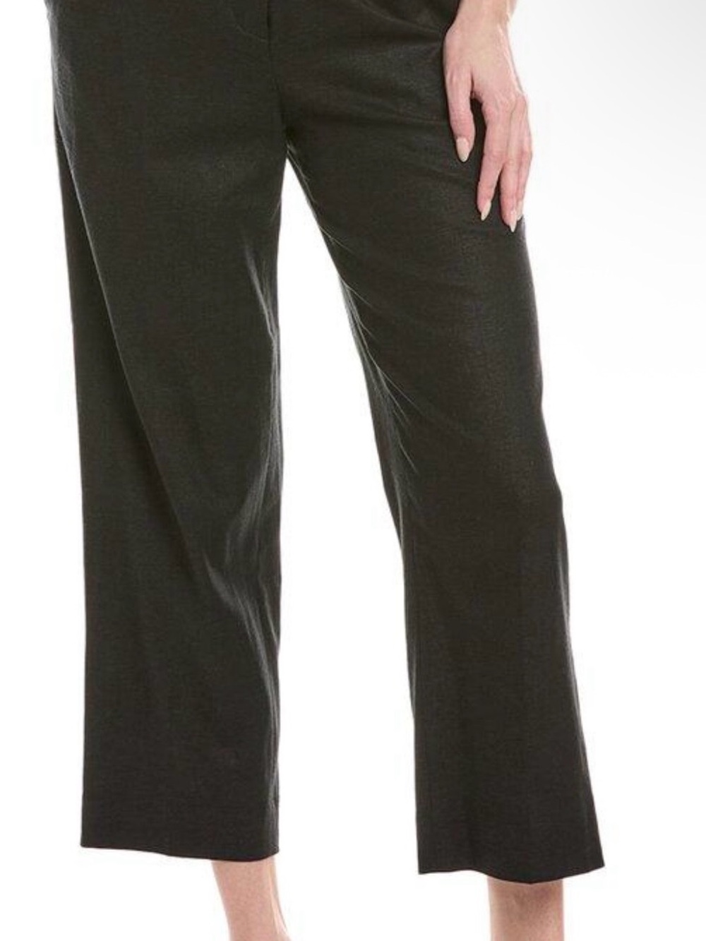 Favorite Daughter the beau linen blend Black Cropped Wide-Leg Pants